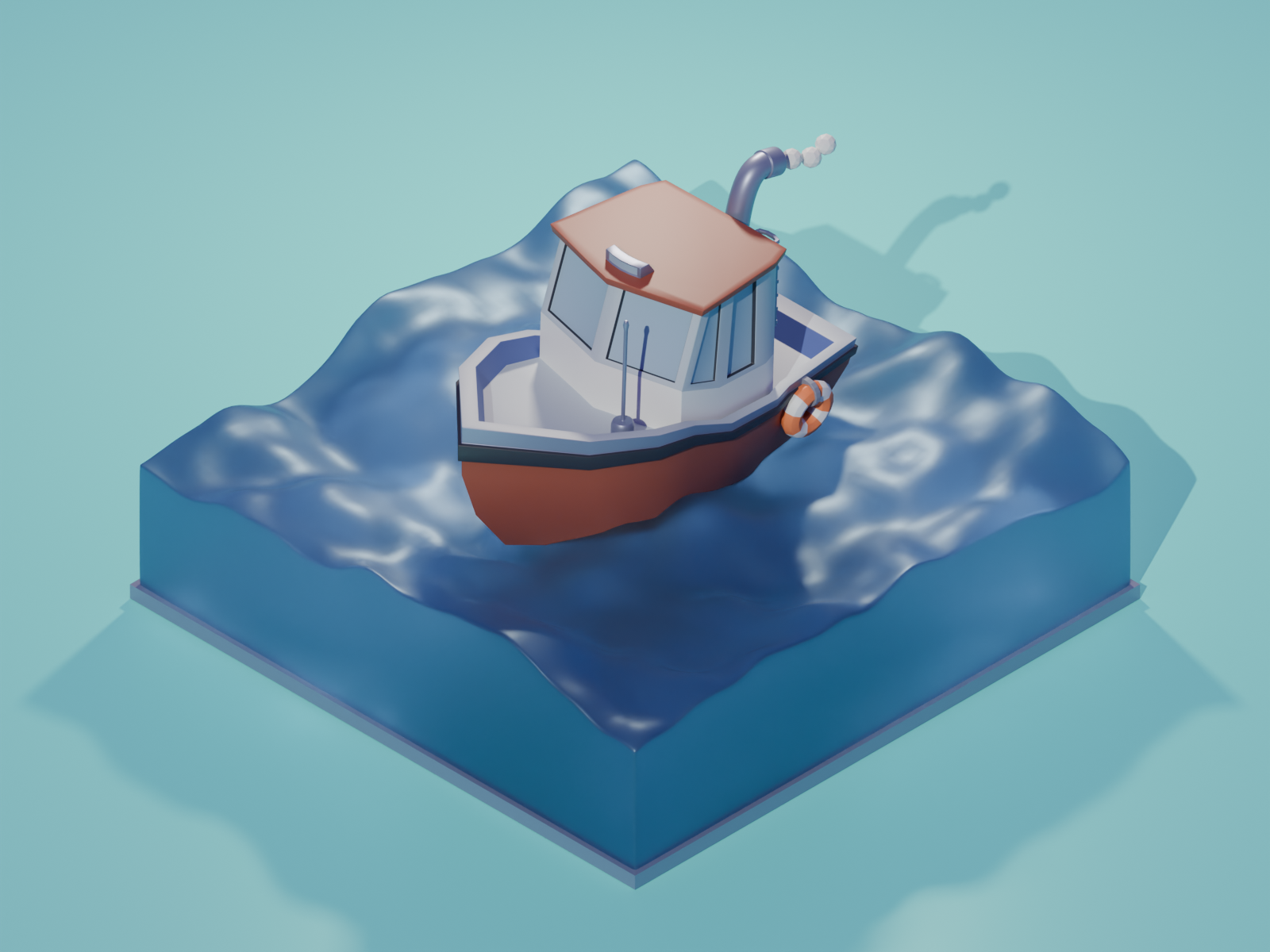 Low Poly Boat Asset